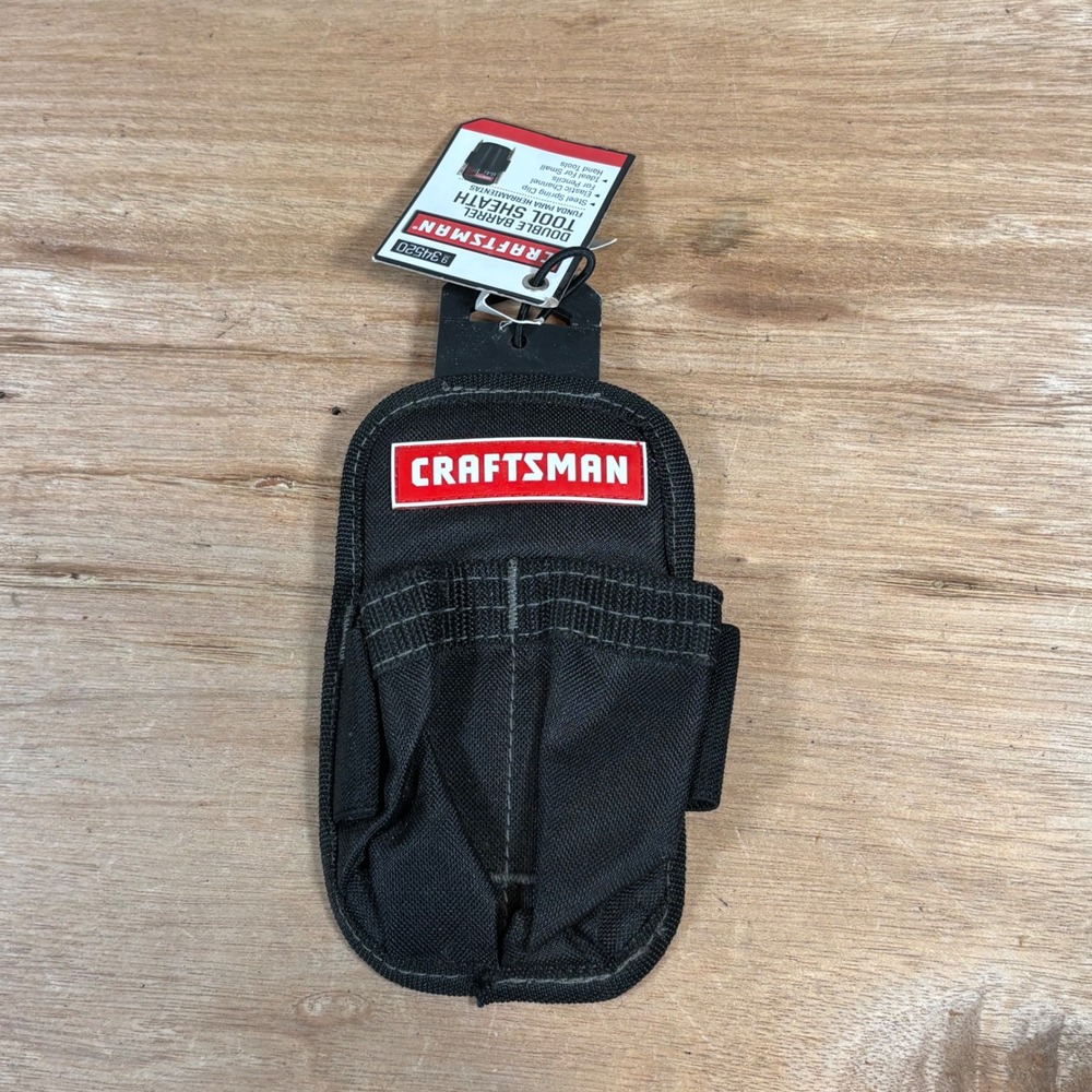 Craftsman Double Barrel Tool Sheath Black Steel Spring Clip 934520 NWT